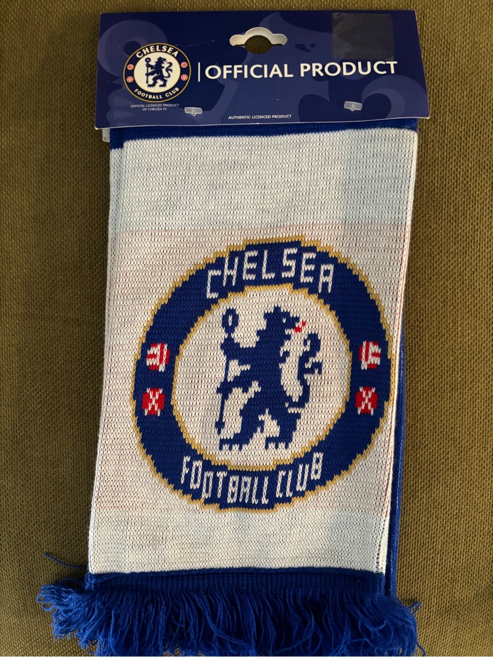 Chelsea FC Official White & Blue Scarf - Men Accessories Scarves